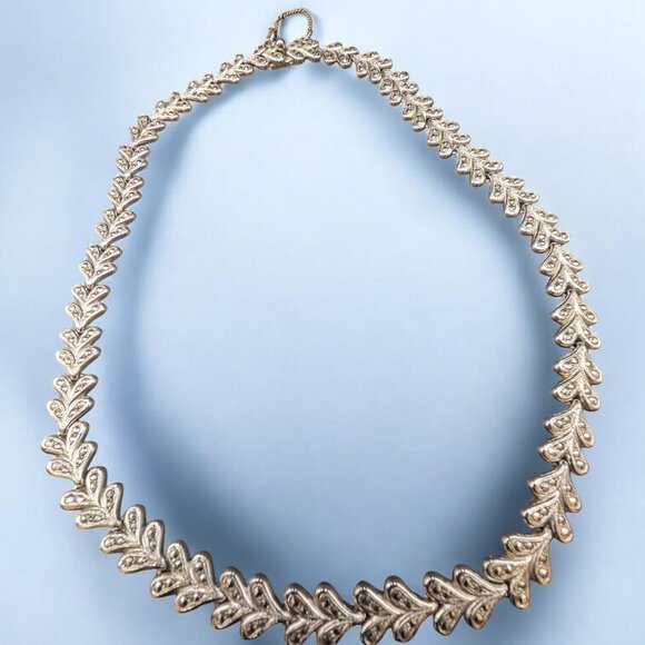 Vintage KD Sterling Silver Marcasite Necklace, Bracelet and Clip-On Earring Set - Picture 6 of 13